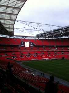 An empty Wembley Stadium